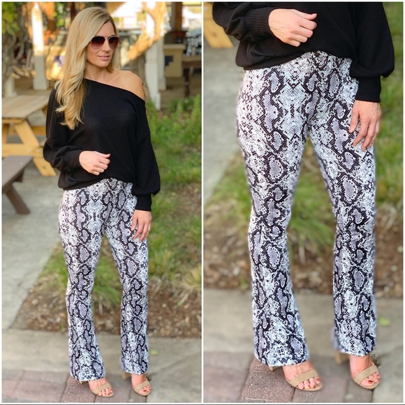 Infinity Raine Pants - ✨LAST ONE✨Snakeprint flare pants